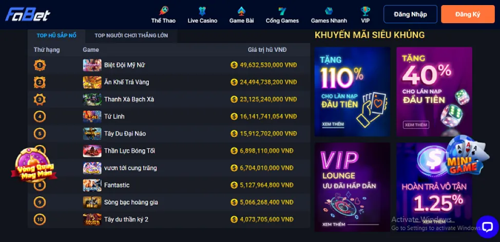 Kho game bài đa dạng trên ứng dụng na99